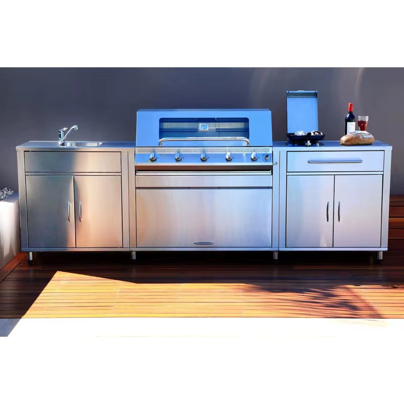 Custom Garden Outdoor Modular Kitchen Cabinets Complete Stainless Outdoor Kitchen Sturdy for Patio Commercial Use