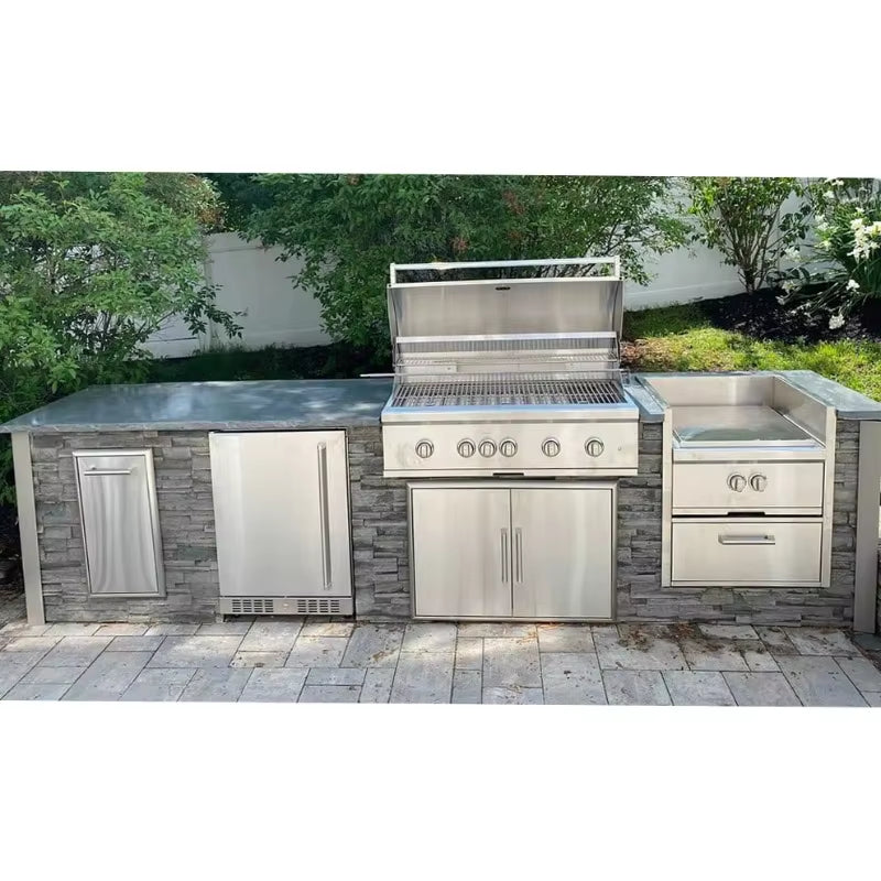 Custom Garden Outdoor Modular Kitchen Cabinets Complete Stainless Outdoor Kitchen Sturdy for Patio Commercial Use