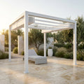 Florence 11 Ft. X 11 Ft. Aluminum Pergola in White Finish and White Canopy